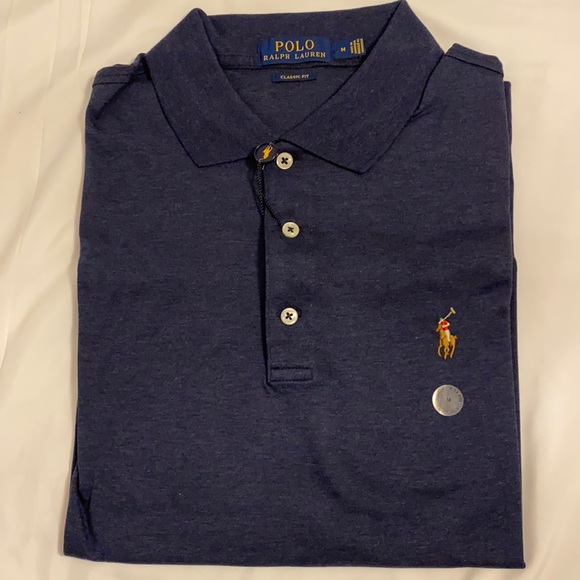 NWT Polo Ralph Lauren Classic-Fit Soft Cotton Polo Navy Size M - Picture 2 of 8